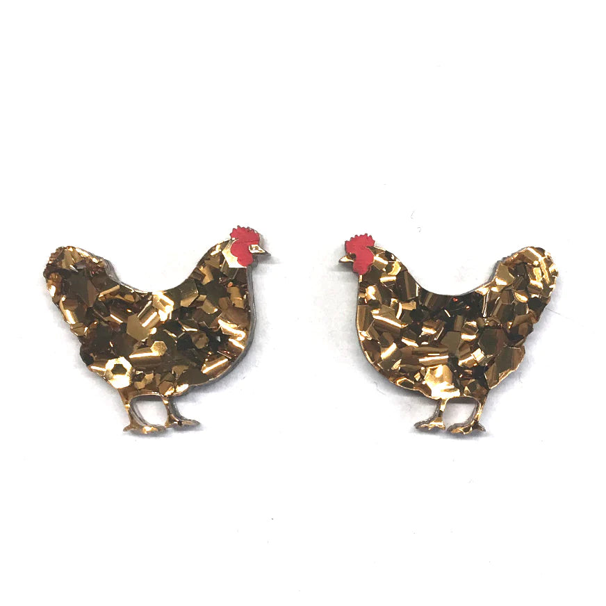 Hen Stud Earrings