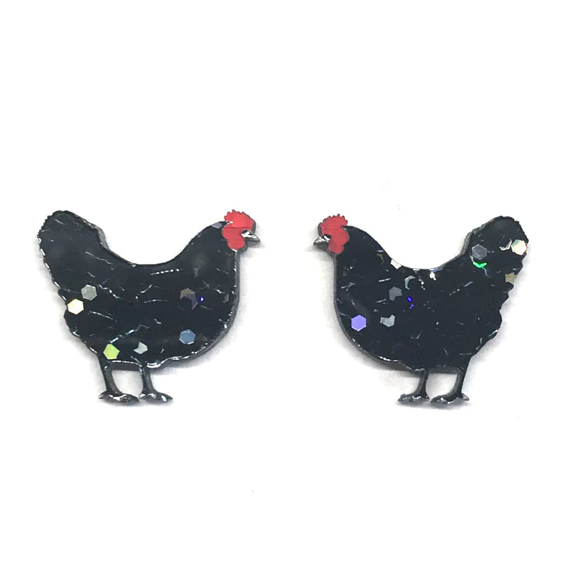 Hen Stud Earrings
