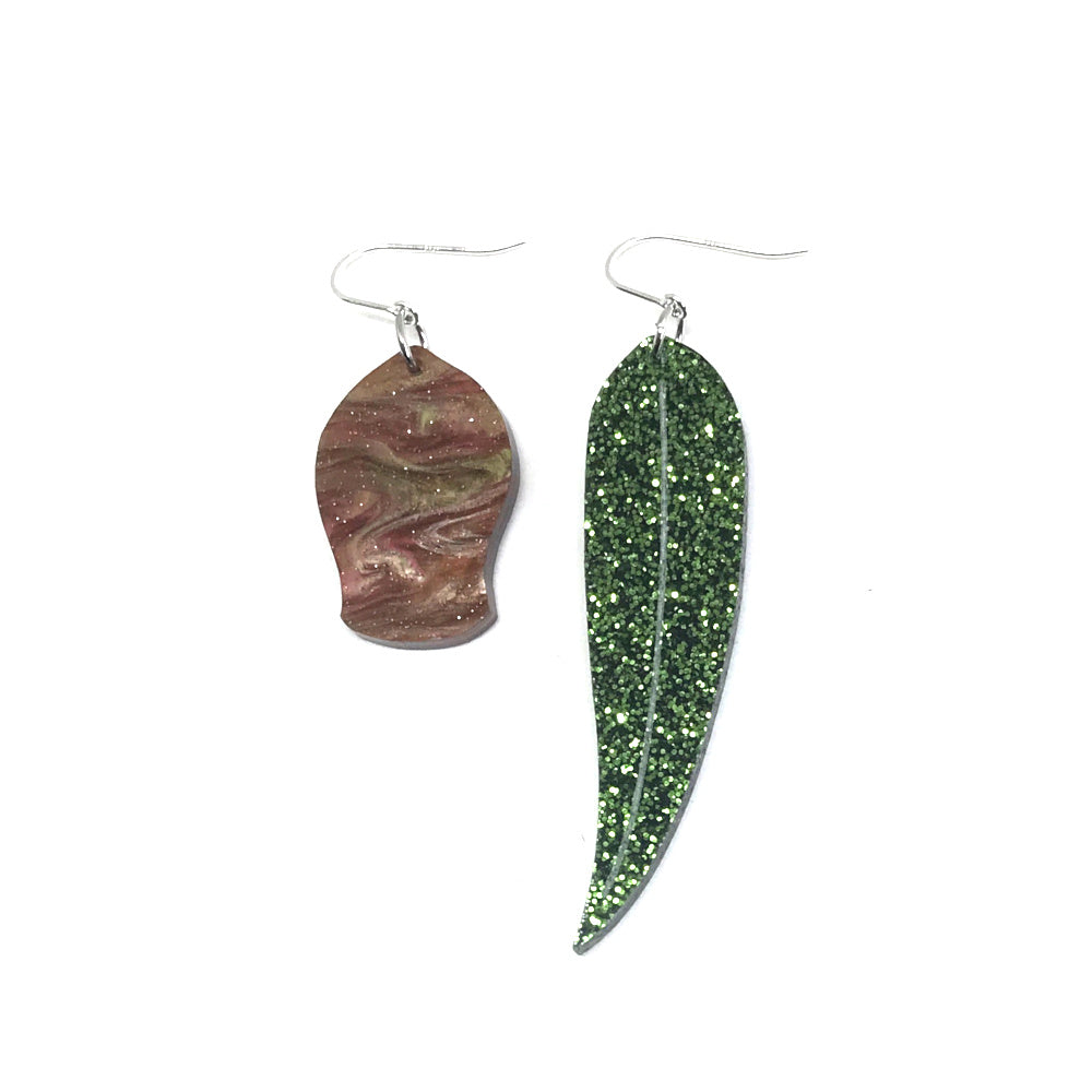 Gumnut and Leaf Odd Earrings