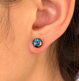 Mini Dot Laser Cut Timber Stud Earrings