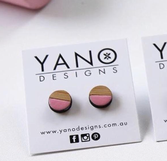 Dipped Bamboo Stud Earrings