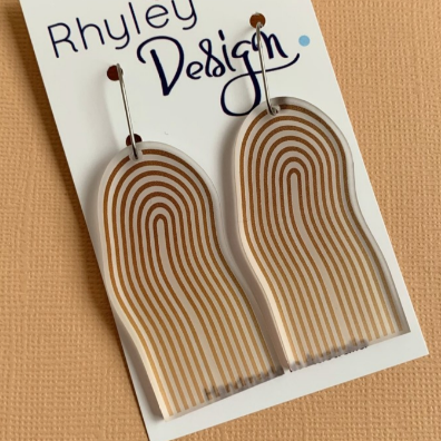 Etched Arch Track Statement Earrings