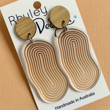 Etched Oval Track Statement Earrings