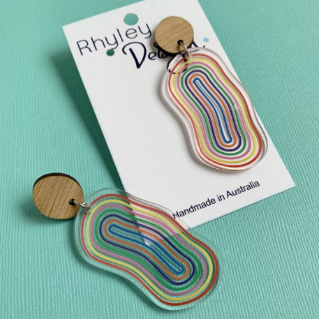 Etched Oval Track Statement Earrings