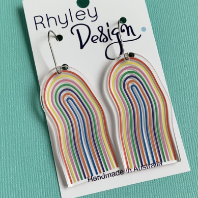 Etched Arch Track Statement Earrings