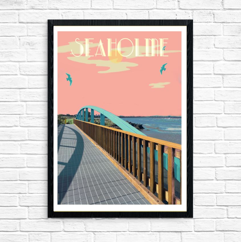 Vintage Poster - Seaholme Altona Bridge to Dog Park