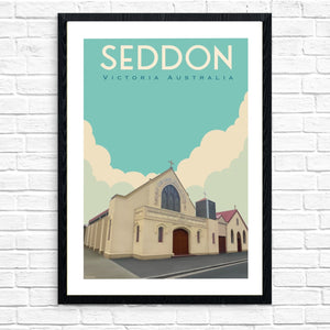 Vintage Poster - Seddon Macedonian Church Sky
