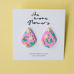 Floral Polymer Clay Stud Earrings