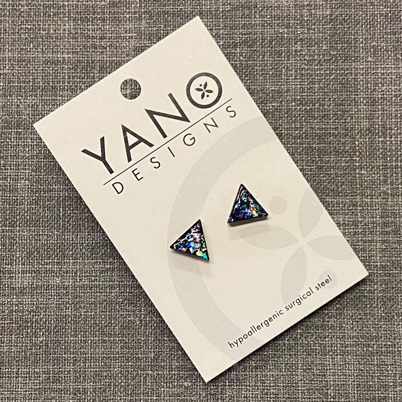 Triangle Timber Laser Cut Stud Earrings