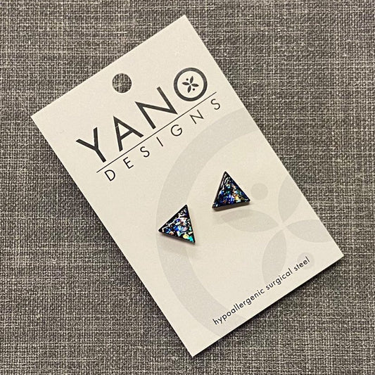 Triangle Timber Laser Cut Stud Earrings