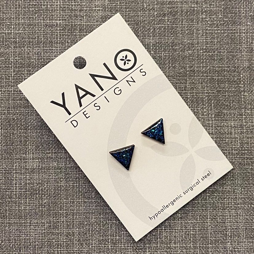 Triangle Timber Laser Cut Stud Earrings