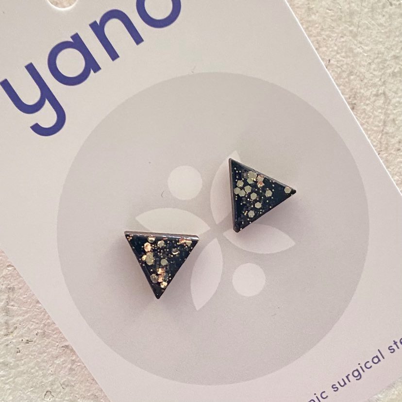 Triangle Timber Laser Cut Stud Earrings