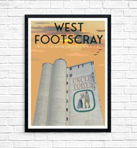 Vintage Poster - West Footscray Uncle Toby's Silos