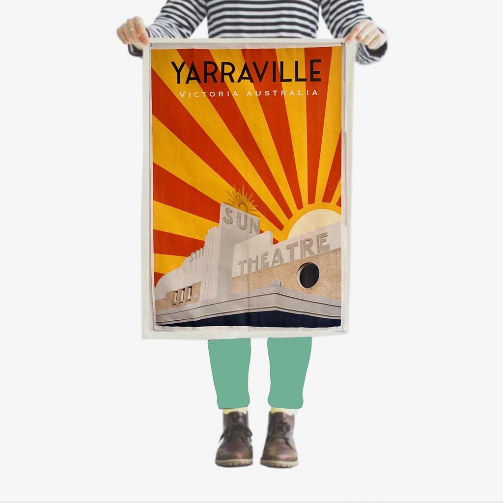 Tea Towel - Yarraville Sun Theatre Stripe