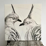 Original Bird Etching Print Greeting Cards with Envelopes
