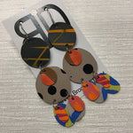 Hand painted leather bold statement earrings - The Juno