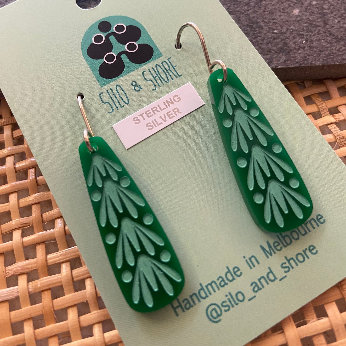 Art Deco Acrylic Earrings - Oblong
