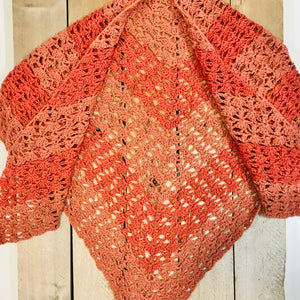 hand-knitted locally - Coral Ombré Crochet Scarf Shawl