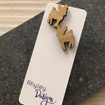 Novelty Studs Earrings - Graphic Wood