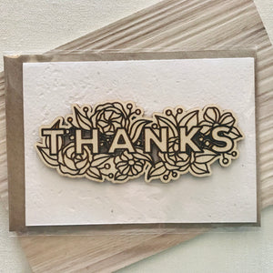 Seed cards with various wooden art