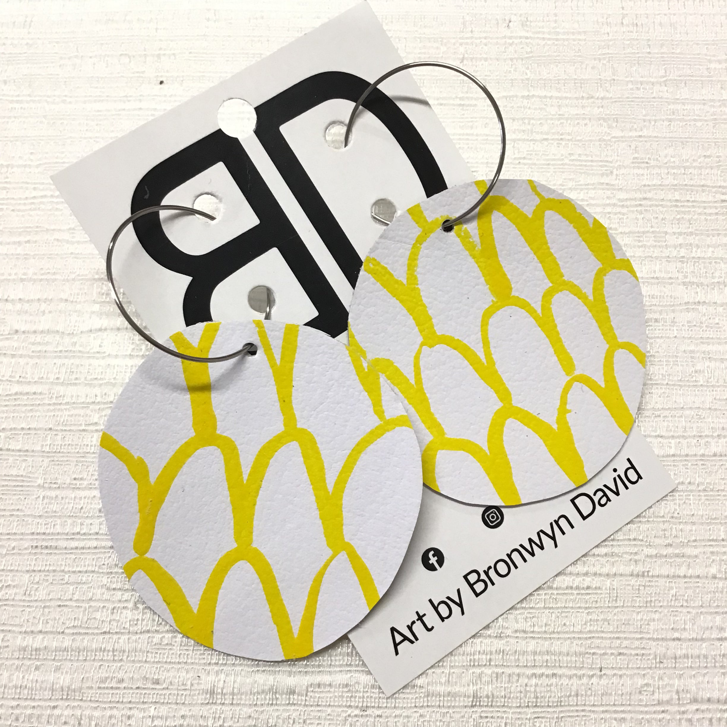 Hand painted leather bold statement earrings - The Sphere