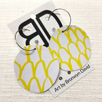 Hand painted leather bold statement earrings - The Sphere