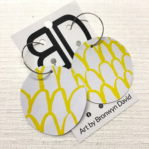 Hand painted leather bold statement earrings - The Sphere