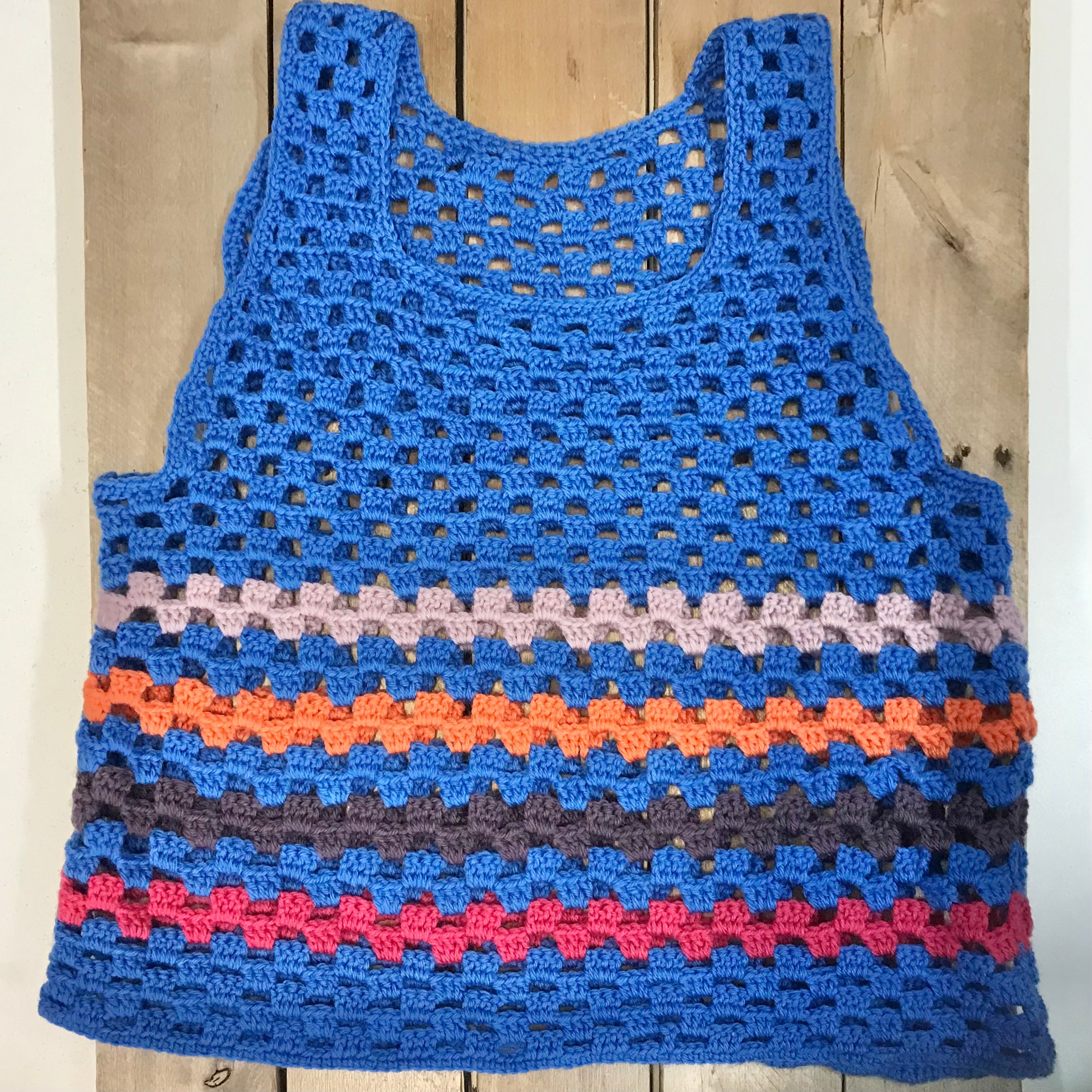 hand-knitted locally - adult crochet singlet vest top