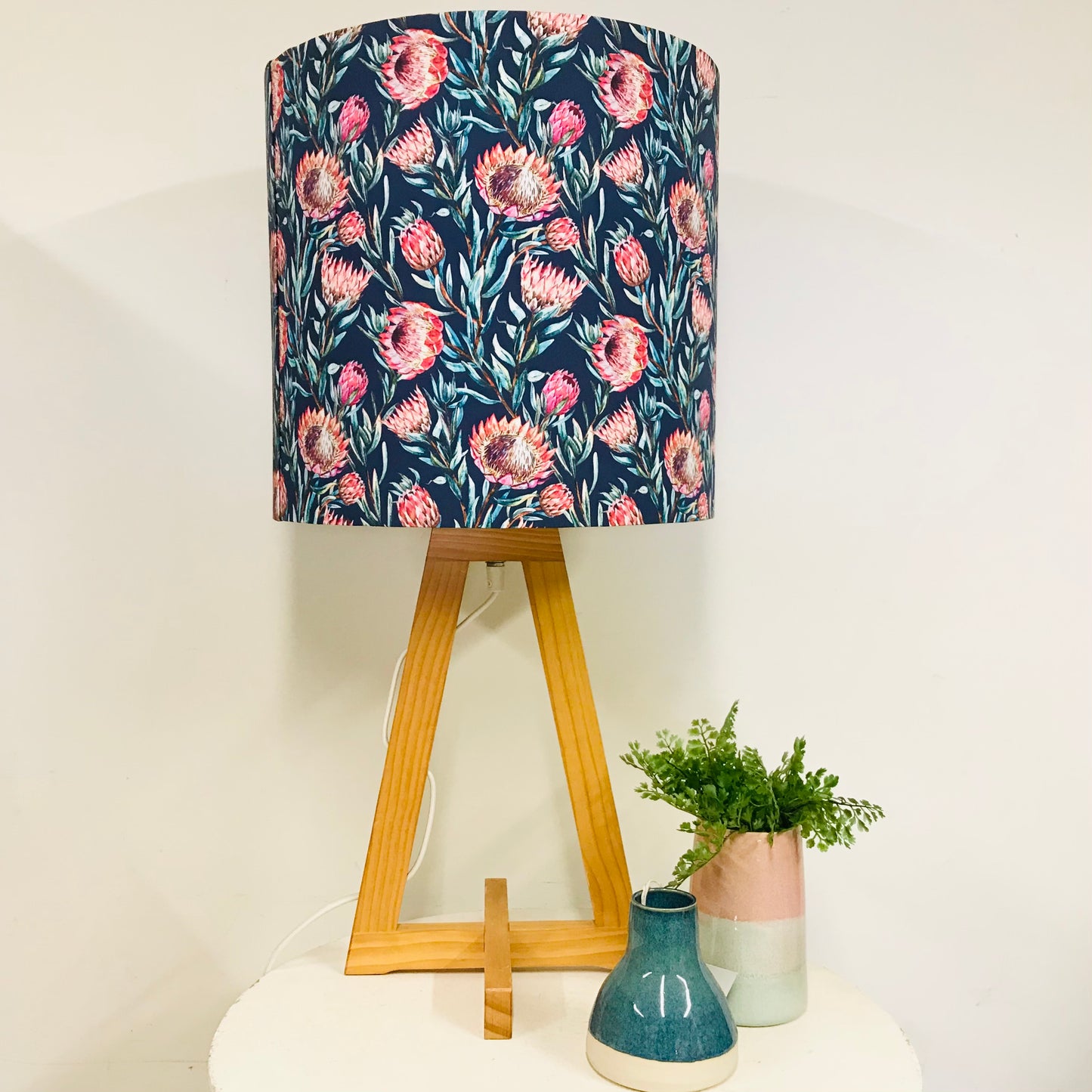 Custom Lamp Shade only - Protea Navy