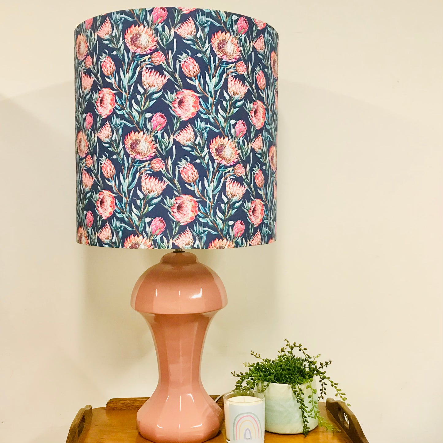 Custom Lamp Shade only - Protea Navy
