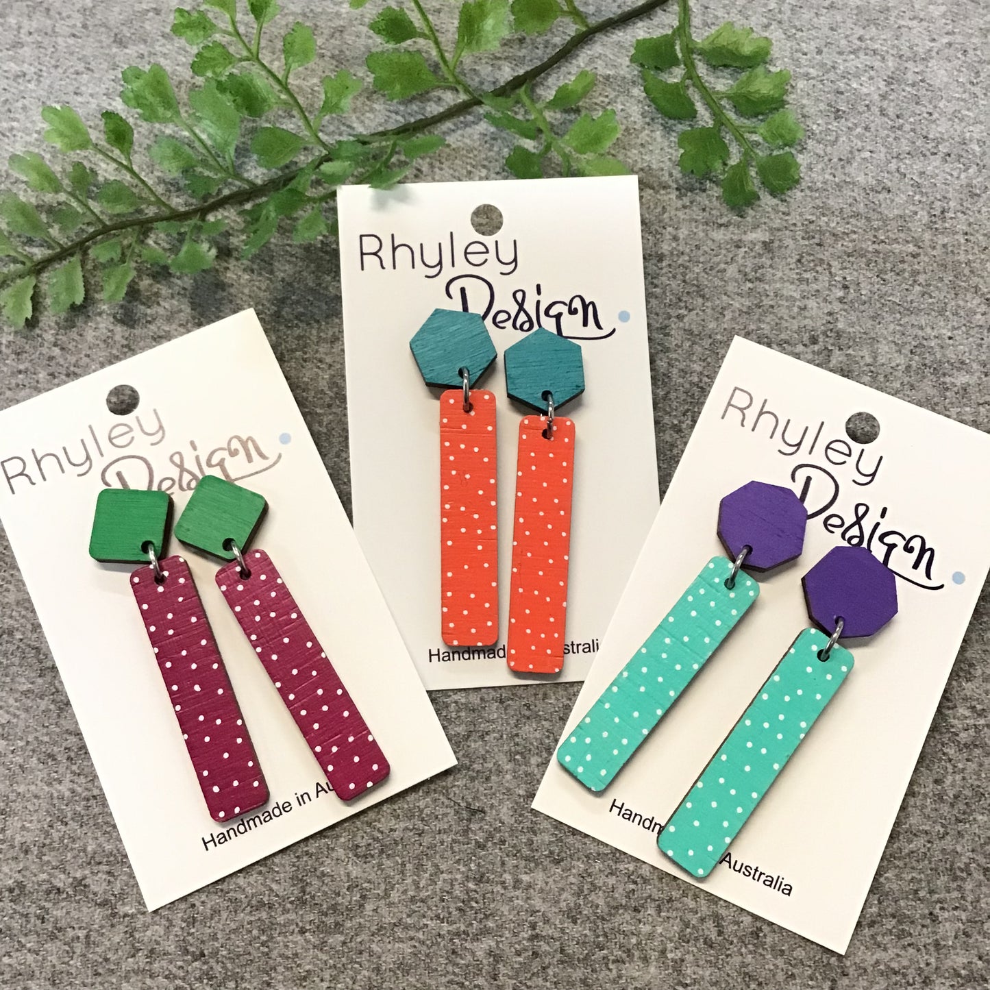 Hand Painted Bamboo Rod Earrings