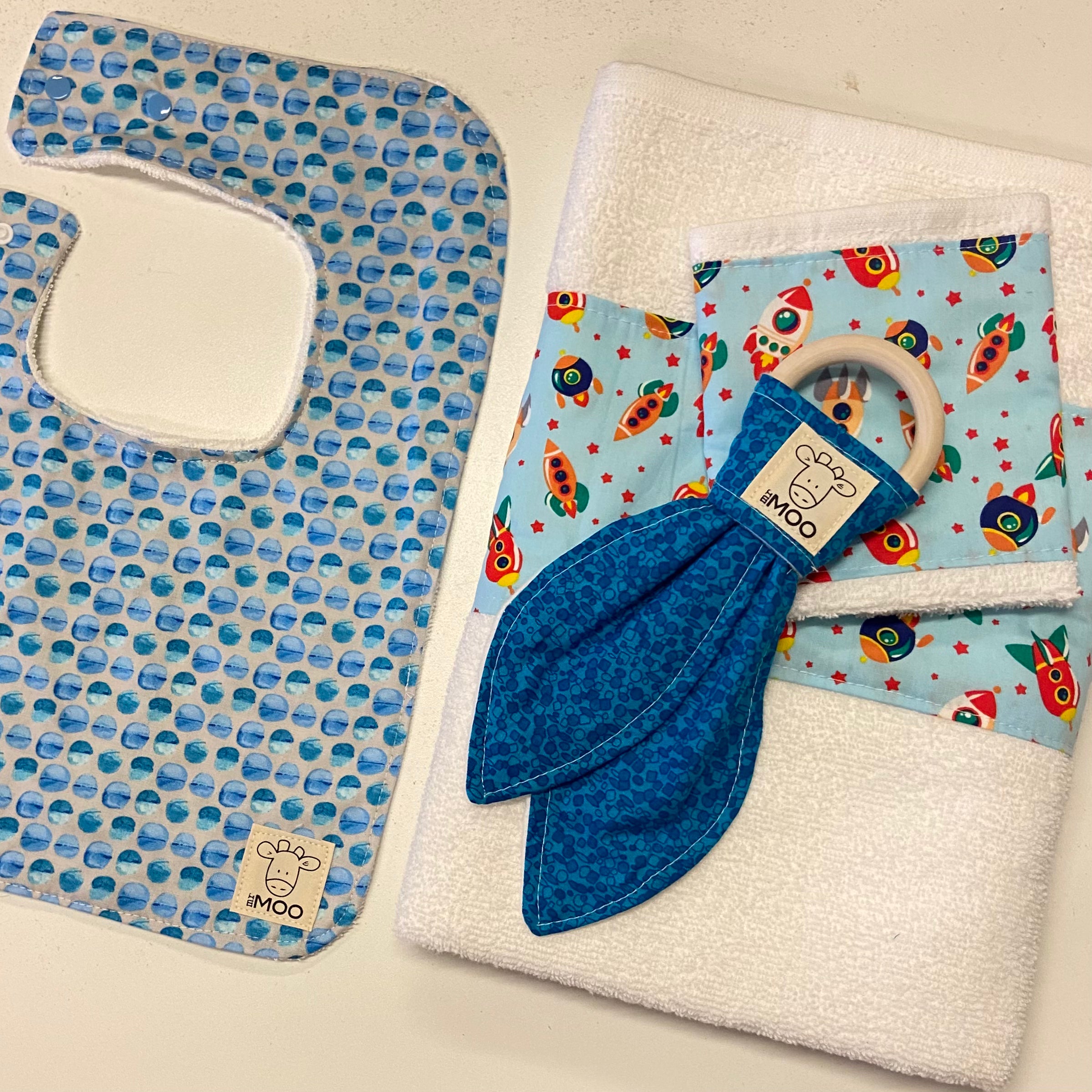 Gift Box - Towel, Face Washer, Bib & Teether