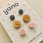 3 Pack of Laser Cut Acrylic Stud Earrings - gift pack