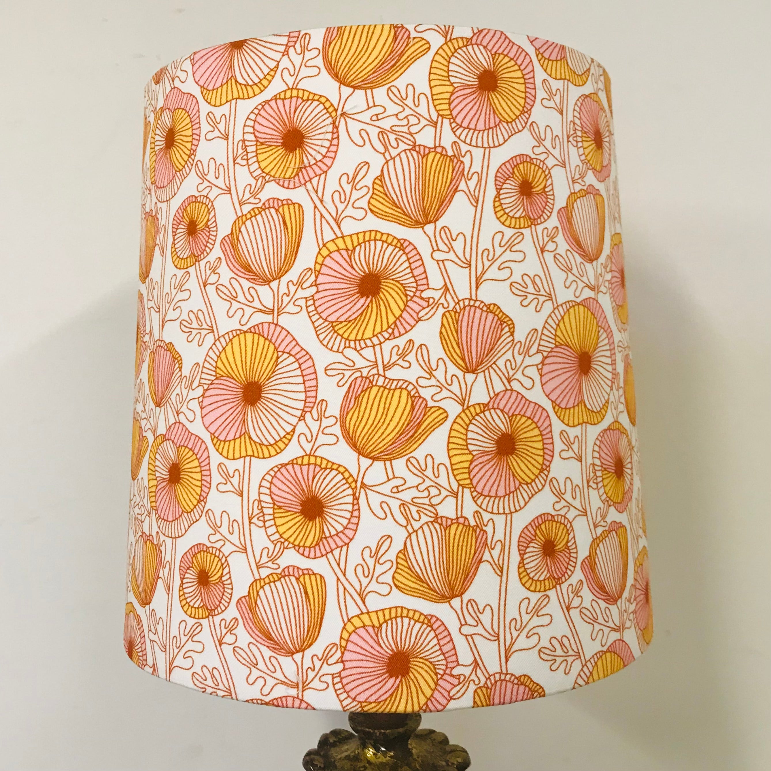Custom Lamp Shade only - Outlined Poppies