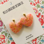 Polymer Clay Handmade Earrings - Rose Gold Glitter