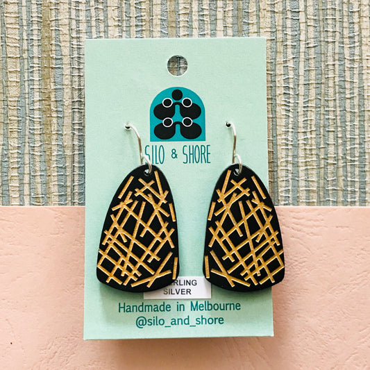 Art Deco Acrylic Earrings - Pick Up Sticks