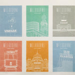 Melbourne Landmark Art Print Greeting Cards