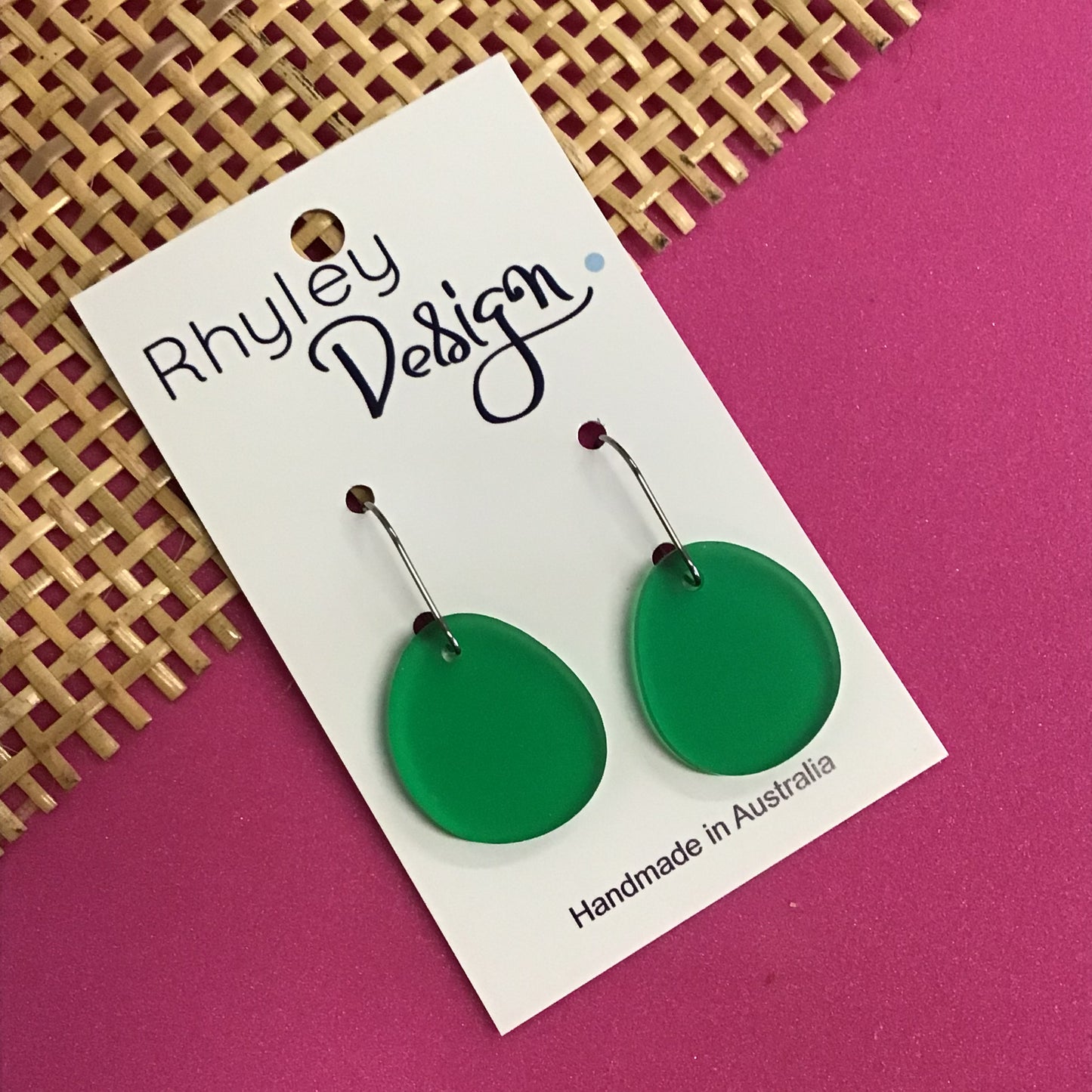Bold Perspex Drop Disc Earrings - Mini