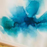 Hand-painted Original Fluid Framed Artwork - A2 Blue & Purple **ON SALE**
