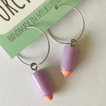 Coloured Pencil Stub Hoop Earrings