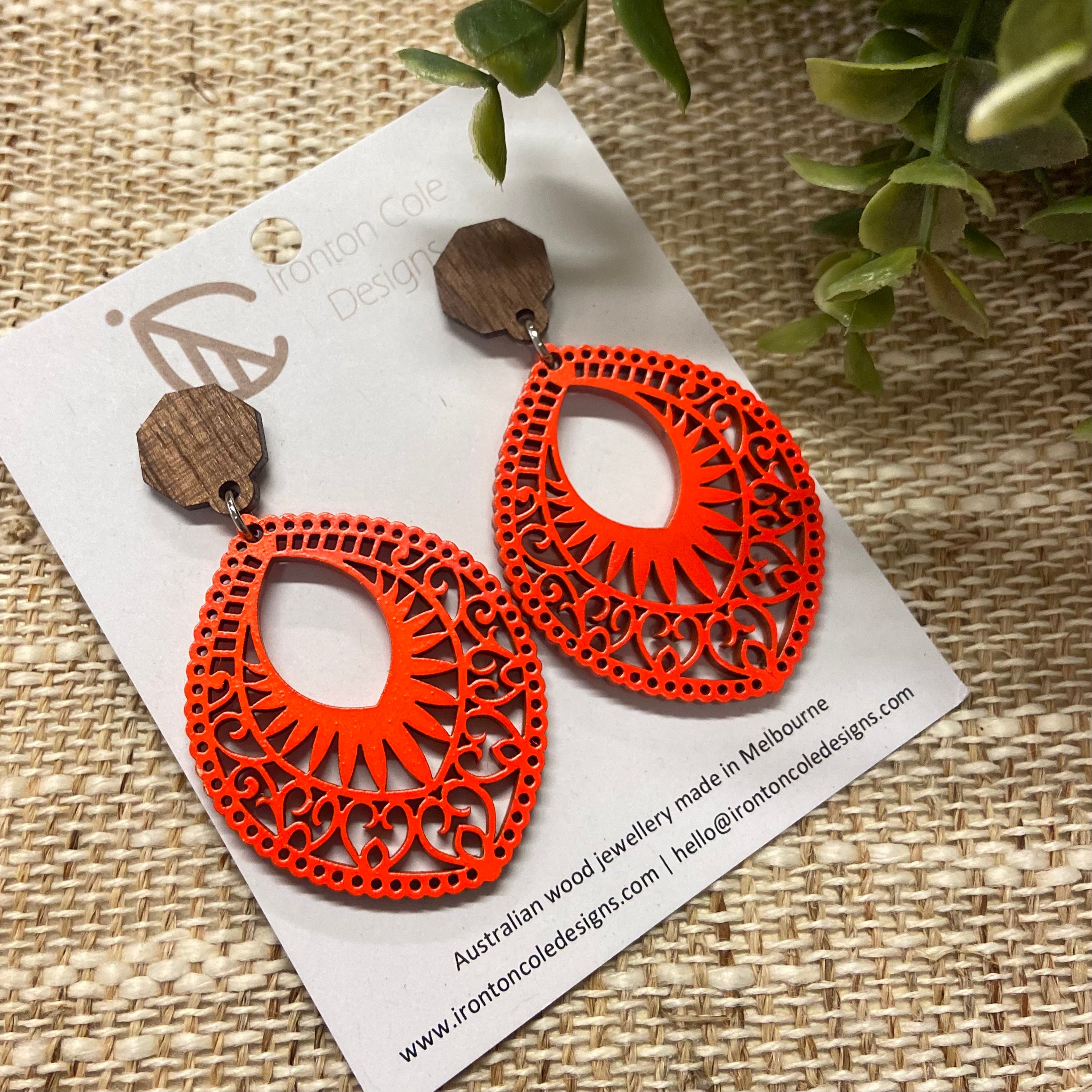 Handpainted Laser Cut earrings - Shapes Range