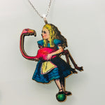 Alice in Wonderland Wood Charm Necklaces