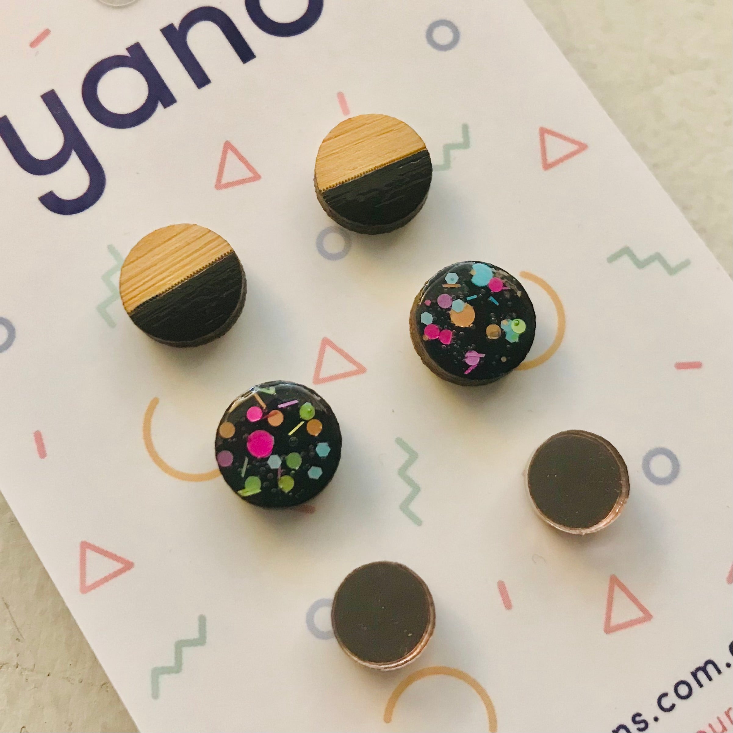 3 Pack of Laser Cut Acrylic Stud Earrings - gift pack