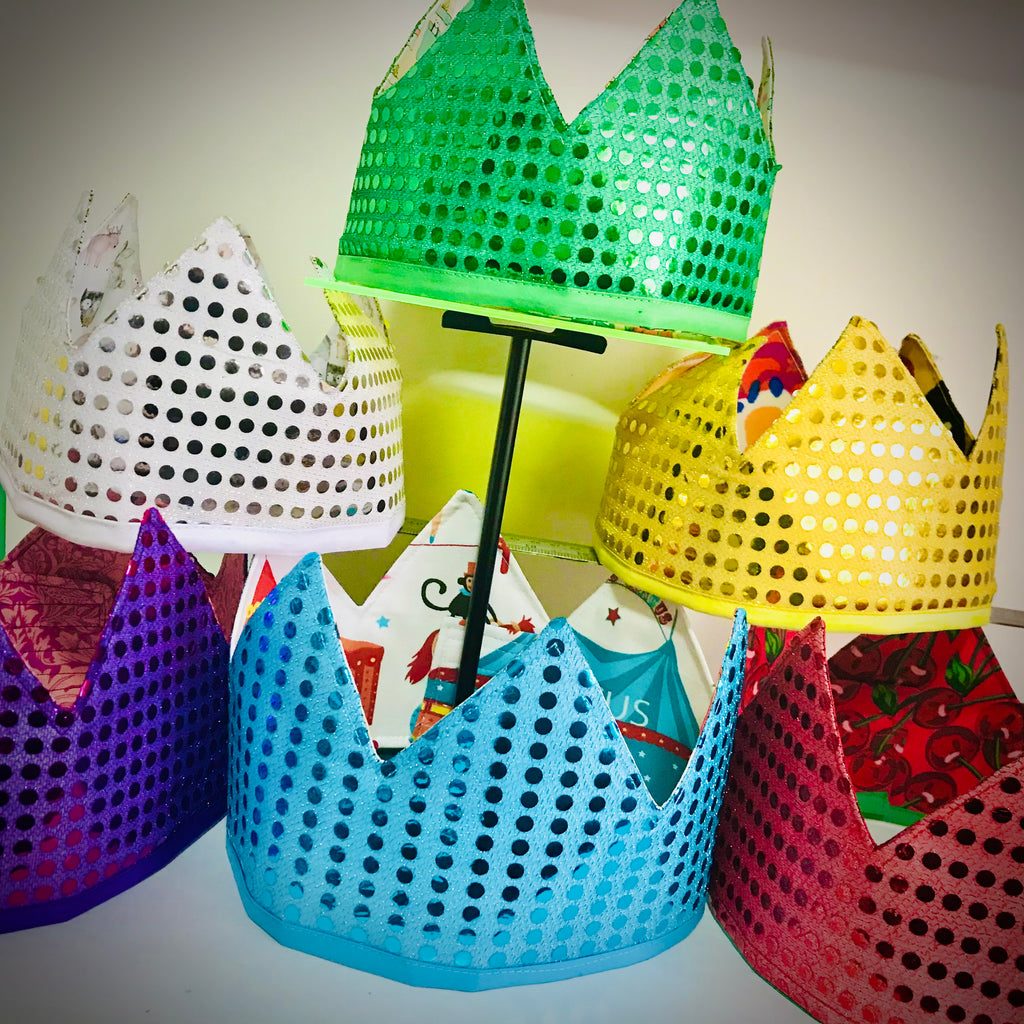 Dress Up Fabric Crowns - reversible & adjustable **ON SALE**