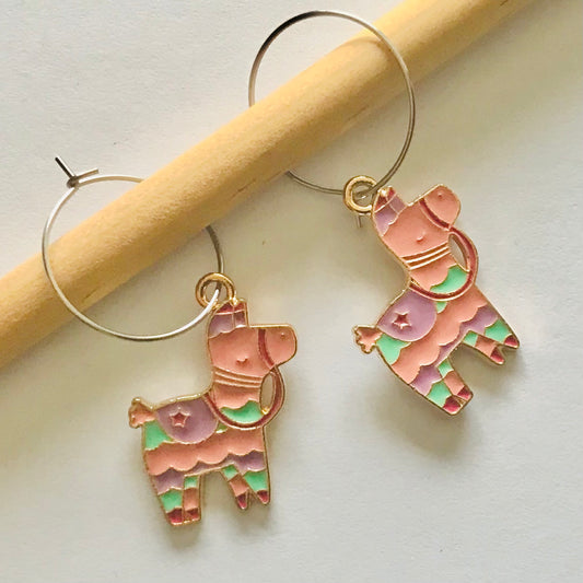 Pastel Piñata Hoop Earrings