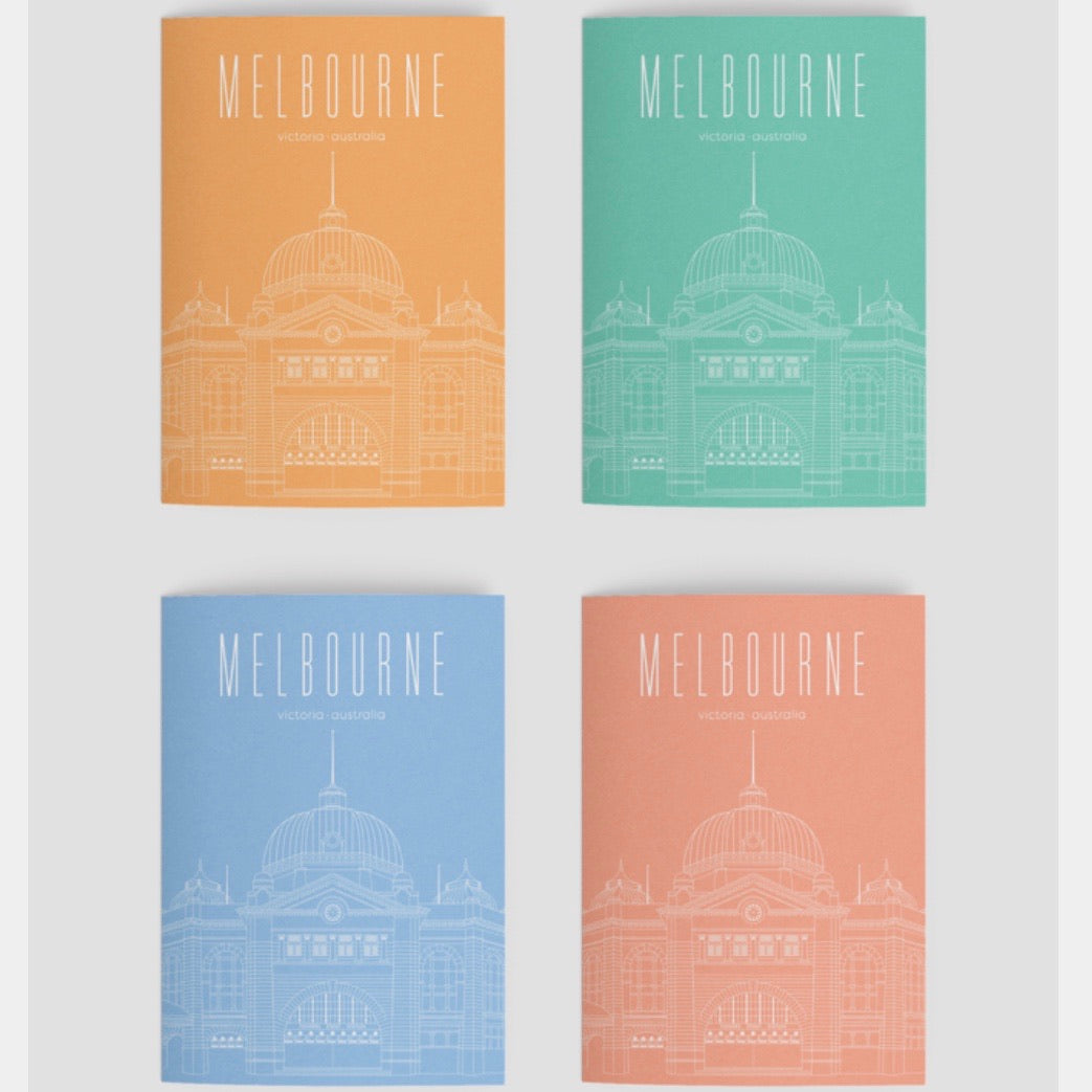 Melbourne Landmark Art Print Greeting Cards