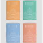 Melbourne Landmark Art Print Greeting Cards