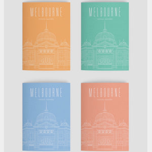 Melbourne Landmark Art Print Greeting Cards
