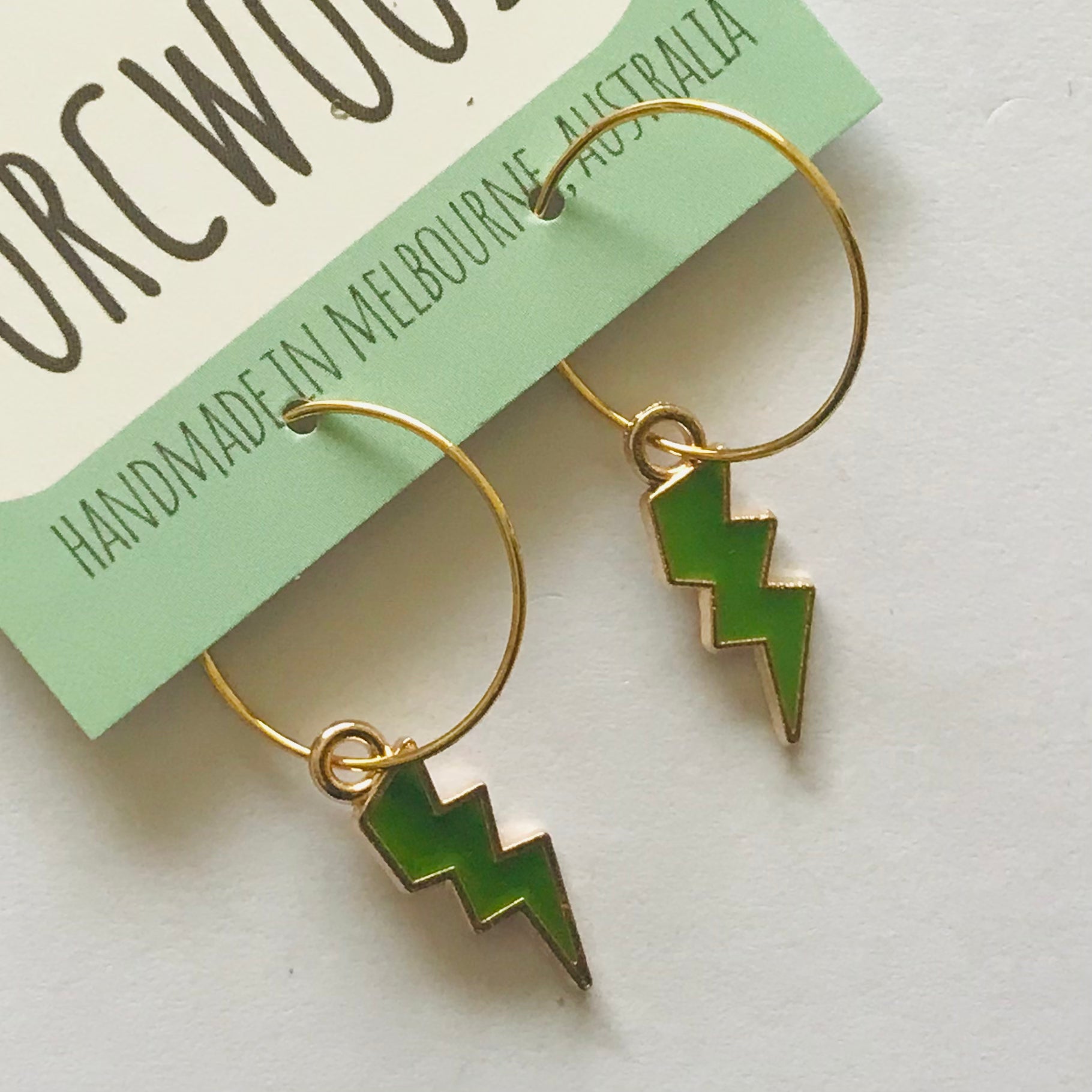 Cloud & Lightening Bolt Hoop Earrings