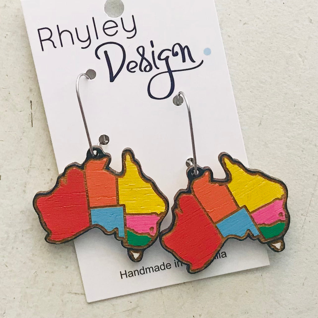 Australia Wooden Statement Earrings